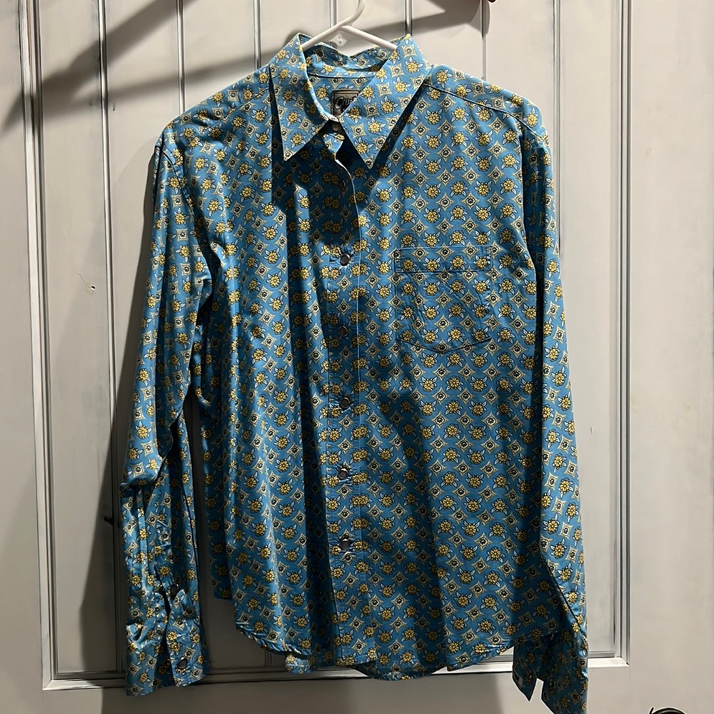 Cruel Girl size large long sleeve snap button western shirt